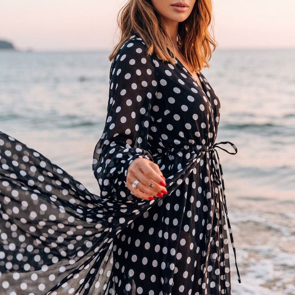 Polka Dot Beach Maxi Dress