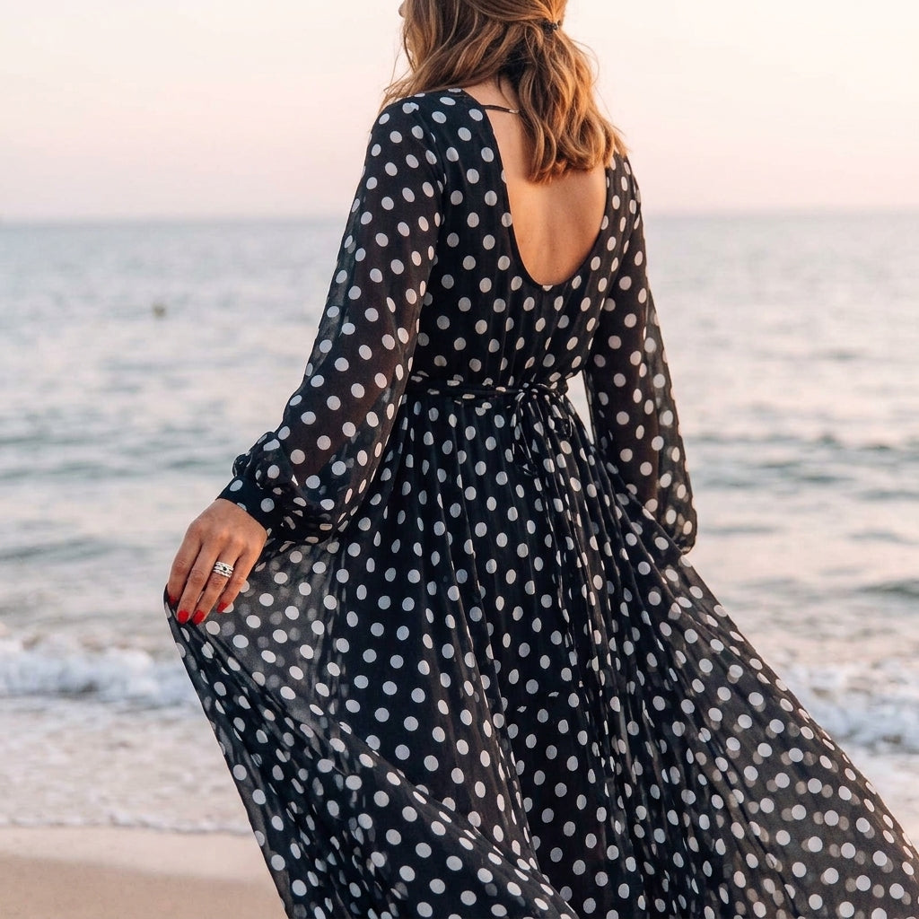 Polka Dot Beach Maxi Dress