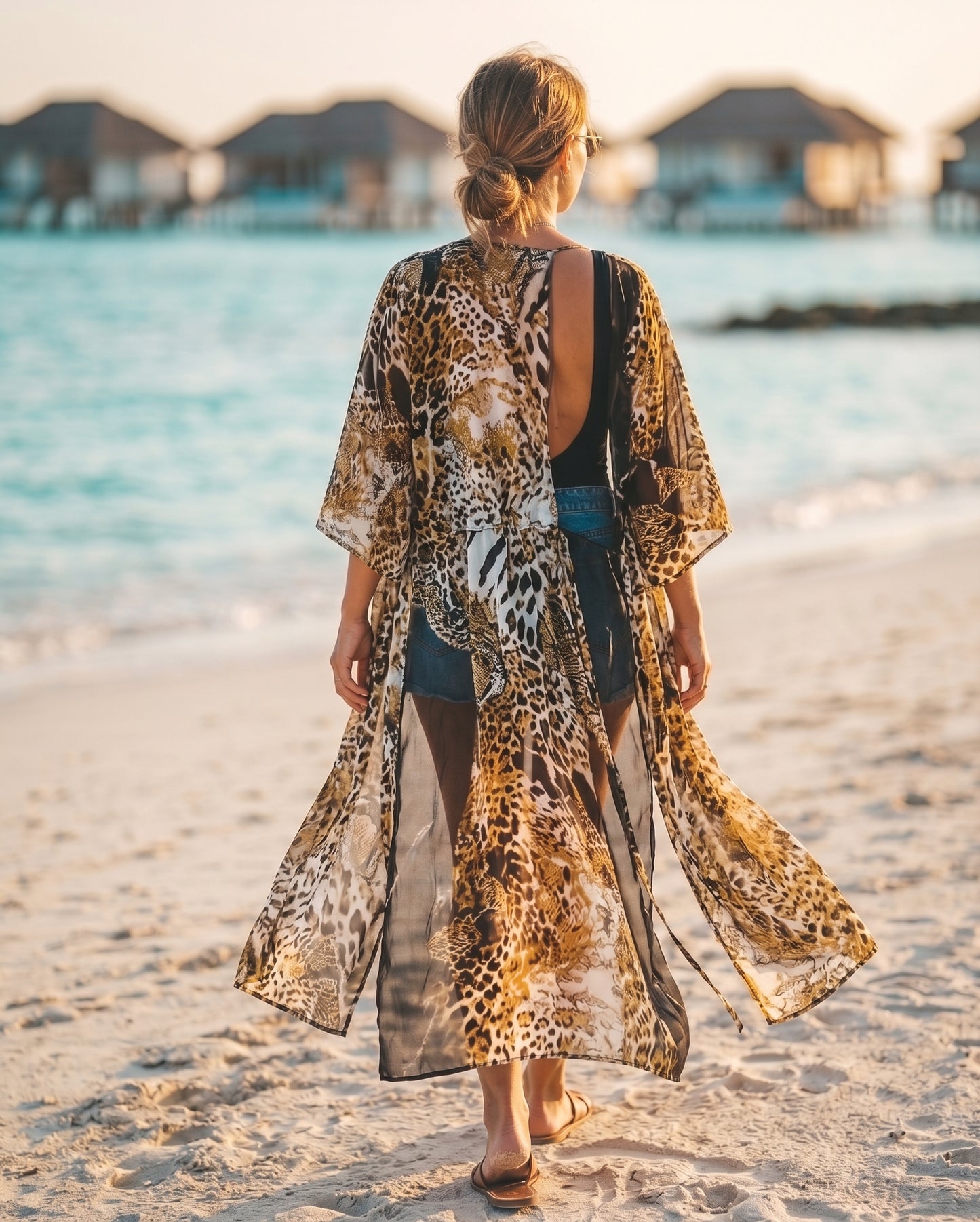 Wild Luxe Animal Print Kimono Cover-Up